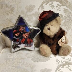 BOYDS BEARS Winter “DIXIE HACKETT” PLUSH And Holiday Tin